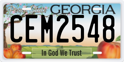 GA license plate CEM2548