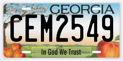 GA license plate CEM2549