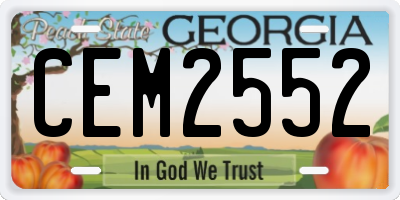 GA license plate CEM2552