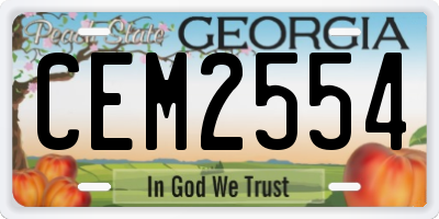 GA license plate CEM2554