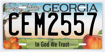 GA license plate CEM2557