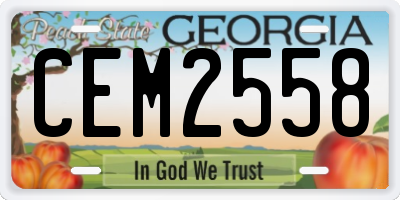 GA license plate CEM2558