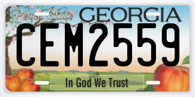 GA license plate CEM2559