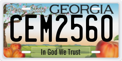 GA license plate CEM2560