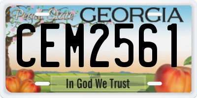 GA license plate CEM2561