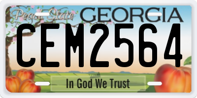 GA license plate CEM2564