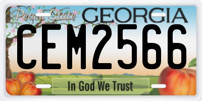 GA license plate CEM2566