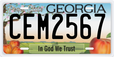 GA license plate CEM2567
