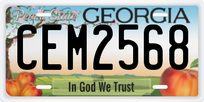 GA license plate CEM2568