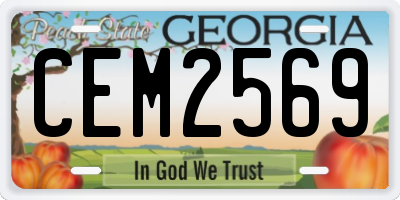 GA license plate CEM2569
