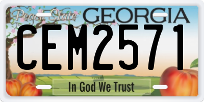 GA license plate CEM2571