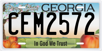 GA license plate CEM2572