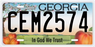GA license plate CEM2574