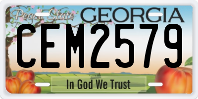 GA license plate CEM2579