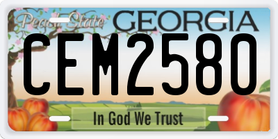 GA license plate CEM2580