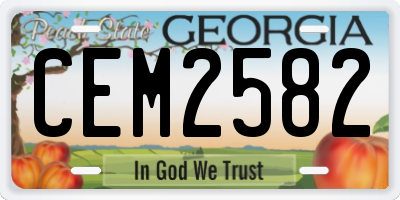GA license plate CEM2582