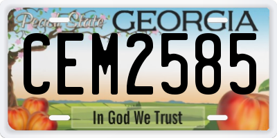 GA license plate CEM2585