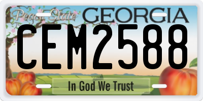 GA license plate CEM2588
