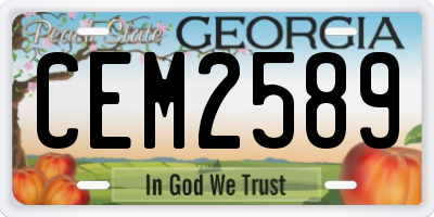 GA license plate CEM2589