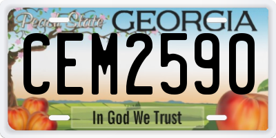 GA license plate CEM2590