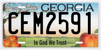 GA license plate CEM2591