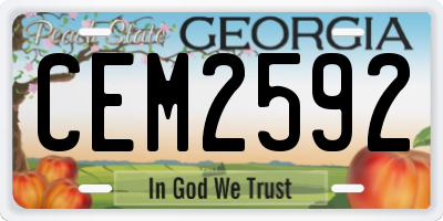 GA license plate CEM2592