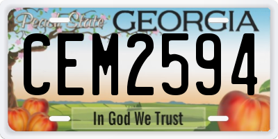 GA license plate CEM2594