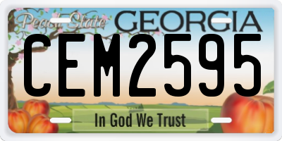 GA license plate CEM2595
