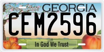 GA license plate CEM2596