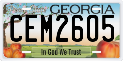 GA license plate CEM2605