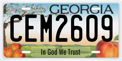 GA license plate CEM2609
