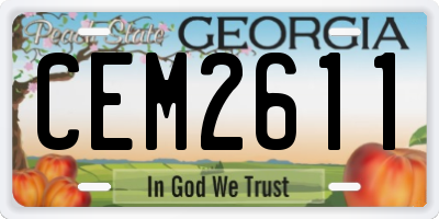 GA license plate CEM2611