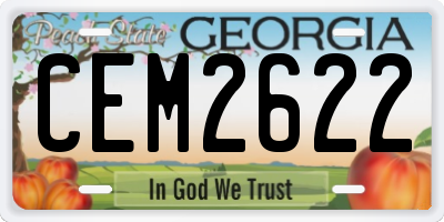 GA license plate CEM2622