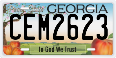 GA license plate CEM2623