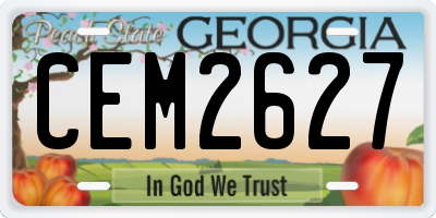 GA license plate CEM2627