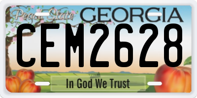 GA license plate CEM2628