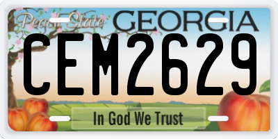 GA license plate CEM2629