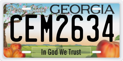GA license plate CEM2634