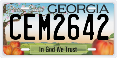 GA license plate CEM2642