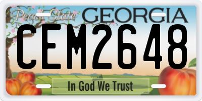 GA license plate CEM2648