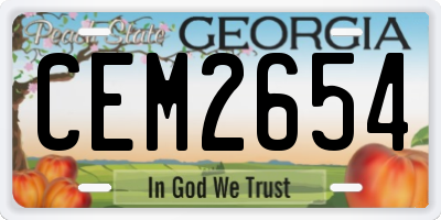 GA license plate CEM2654