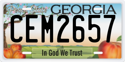 GA license plate CEM2657