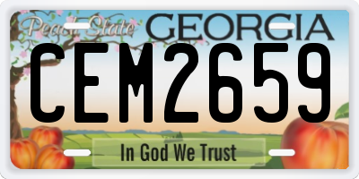GA license plate CEM2659