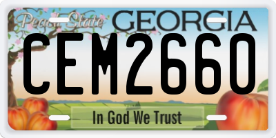 GA license plate CEM2660