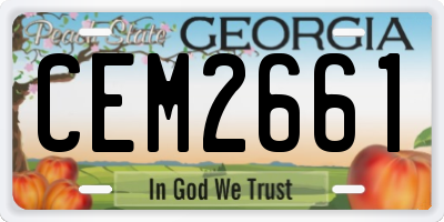 GA license plate CEM2661