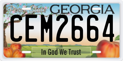 GA license plate CEM2664