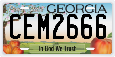 GA license plate CEM2666