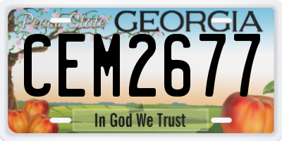GA license plate CEM2677