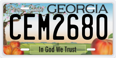 GA license plate CEM2680