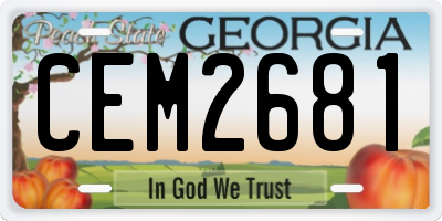 GA license plate CEM2681